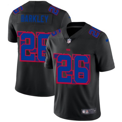 New York Giants #26 Saquon Barkley Men's Nike Team Logo Dual Overlap Limited NFL Jersey Black Men's